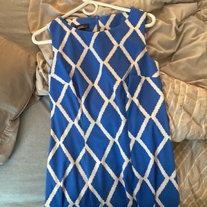 Blue and white dress